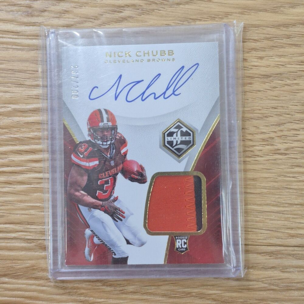 2018 Nick Chubb Limited RPA 2 CLR Patch Auto Autograph Rookie RC #ED/299